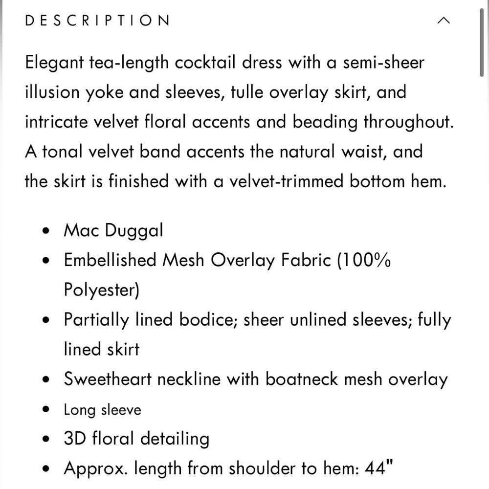 Mac Duggal Embellished Illusion High Neck Long Sleeve Fit & Flare Size 14 NWT - Picture 4 of 13